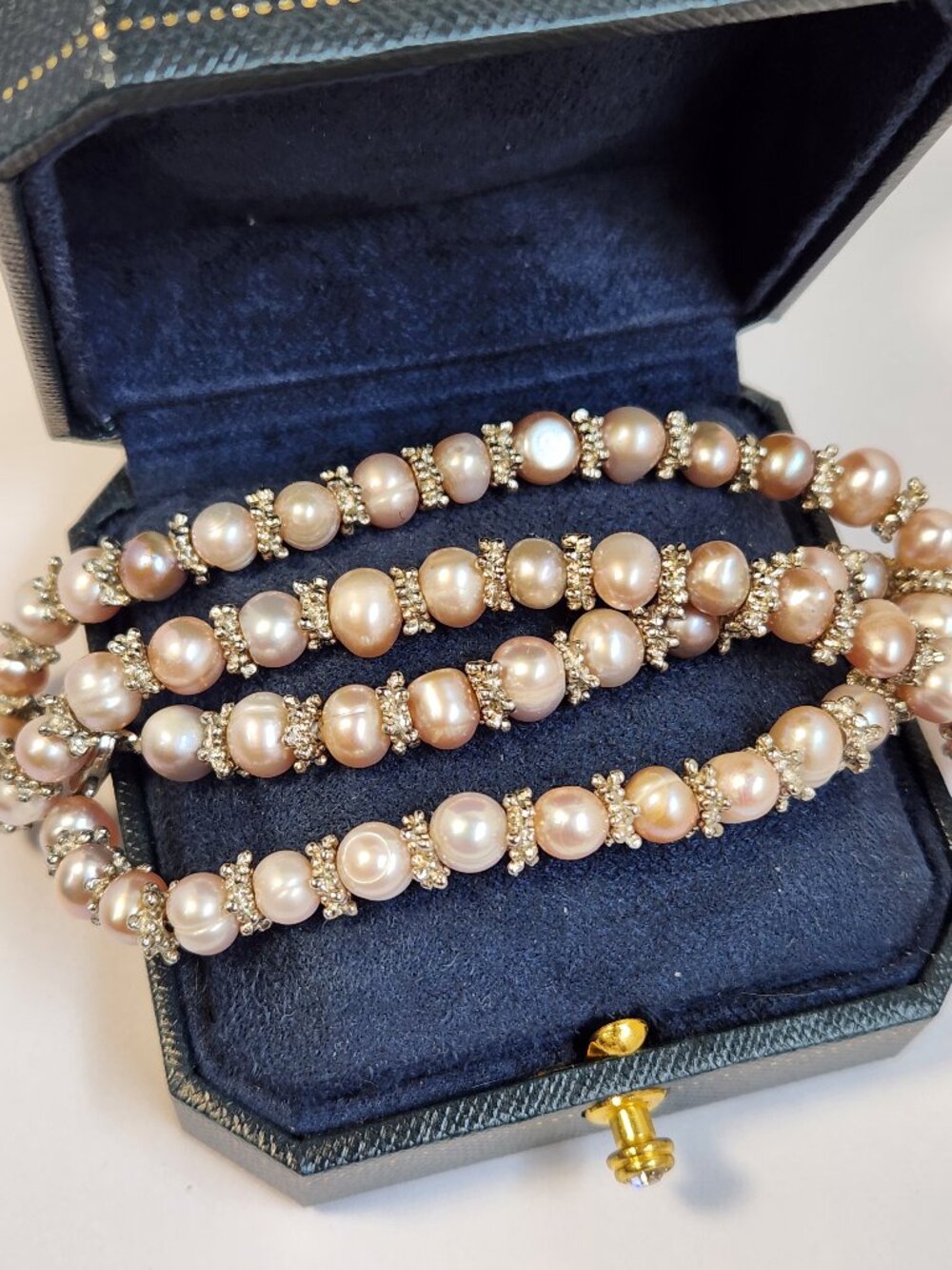 VTG Cultured Freshwater Pearl Pink Lavender Pearl Silver Necklace Timeless